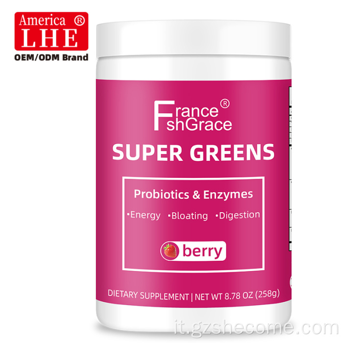 Enzima digestivo dell'erba di grano verde in polvere Super Greens